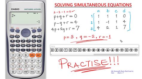 How to Solve Simultaneous Equations with the Scientific Calculator - YouTube