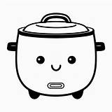 Clean Line rice cooker Icon For coloring 46377634 Vector Art At Vecteezy sketch template