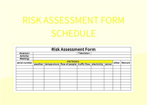 Risk Assessment Template Excel Free Download Printable Form – NBKomputer