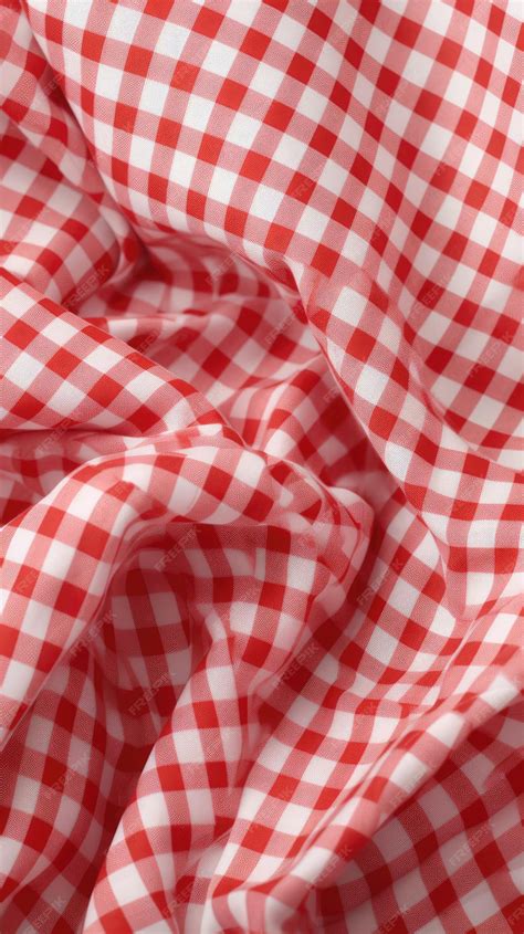 Premium AI Image | red and white checkered fabric