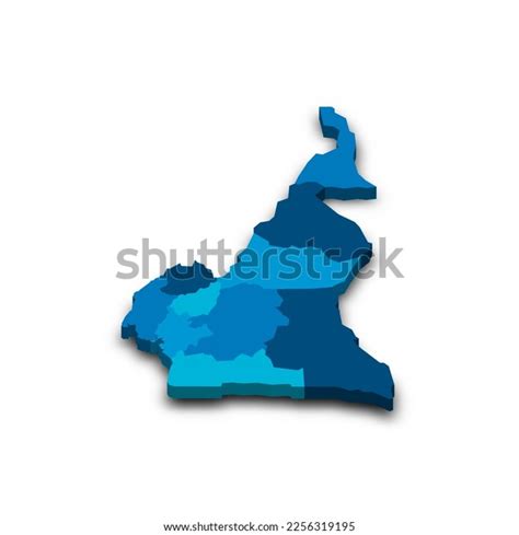 Cameroon Political Map Administrative Divisions Stock Vector (Royalty ...