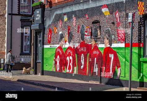 A new Liverpool FC mural on the wall of the Arc Hotel on Anfield Road ...