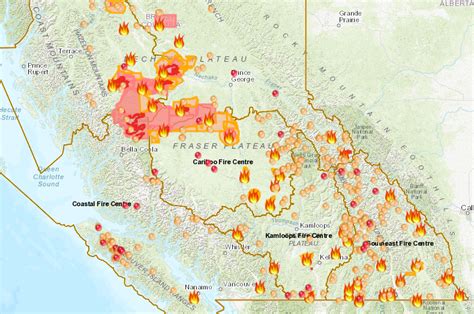 British Columbia Fires Map - Map Of Us West