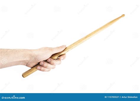 Drum-stick in the Hand Isolate Stock Image - Image of holding ...