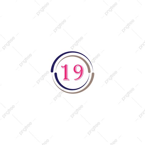 Shapes Logo Design Vector Design Images, Strong Pink Number 19 Logo ...