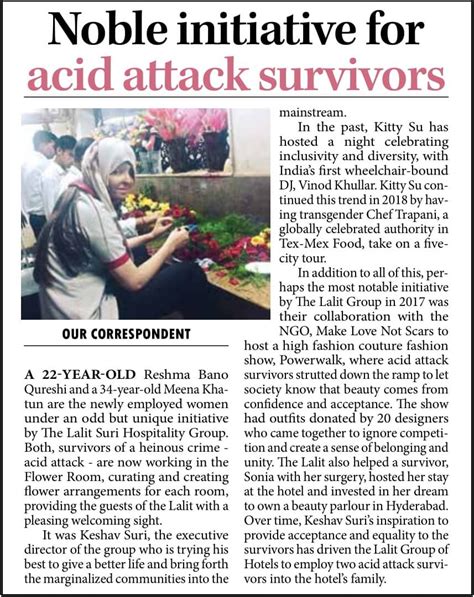 Noble Initiative for Acid Attack Survivors - Corporate - The LaLiT