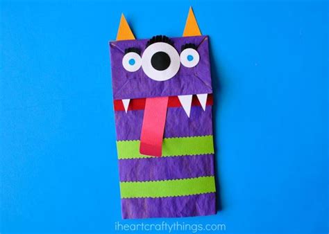 Paper Bag Monster Puppets | Scary halloween crafts, Halloween paper bags, Halloween bags