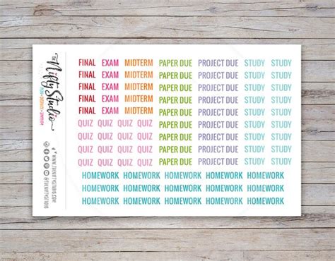 College Planner Stickers school planning student academic