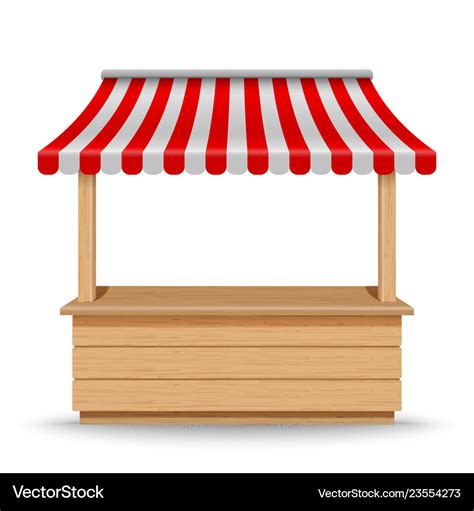 Wooden market stand stall Royalty Free Vector Image