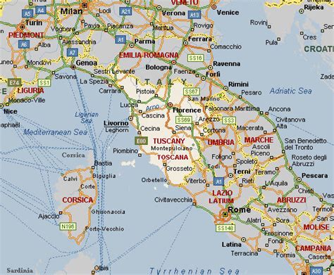 Italy Central Cities Map | Oppidan Library