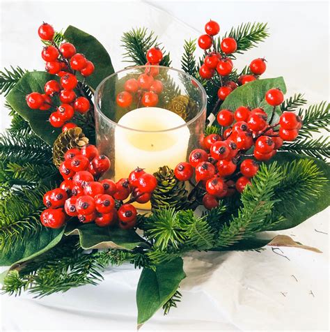 Candle Ring, Candle Wreath, Christmas Decor, Candle Centerpiece, Fall ...