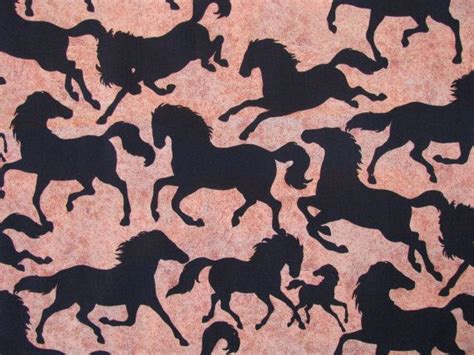 Horse Print Fabric Black Horses Fabric by the yard Wild | Etsy | Horse ...