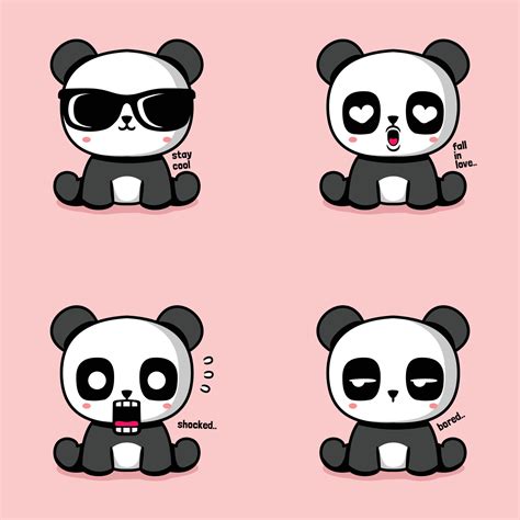 ilustración vectorial de panda lindo emoji 13137552 Vector en Vecteezy