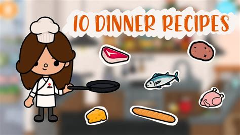 10 dinner recipes (cooking with Mia) toca boca/ toca life world - YouTube