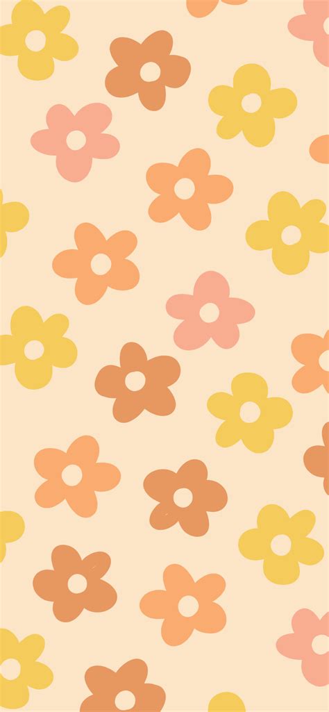 Hippie Flowers Yellow Pattern Wallpapers - Cool Flowers Wallpaper