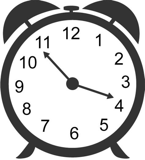 BLACK AND WHITE ALARM CLOCK CLIPART - 48px Image #2