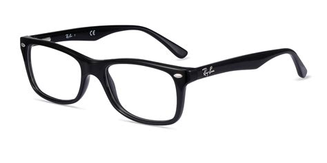 Ray-Ban RB5228 - Rectangle Black Frame Eyeglasses | Eyebuydirect