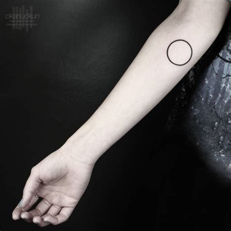 Minimalist circle tattoo on the right inner forearm, | Circle tattoos, Circle tattoo, Minimalist ...