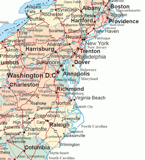 Mid Atlantic States And Capitals Map - Printable Map