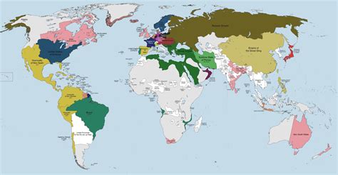 World map from the time humanity reached its first billion people ...