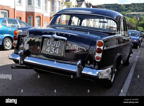 Rear view of Humber Super Snipe Series III in a side street in Sidmouth ...