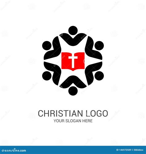 Church Logo and Biblical Symbols. the Unity of Believers in Jesus Christ, the Worship of God ...