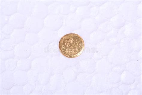 Indian 24 Carat Gold Coin Isolated in White Background Stock Photo ...