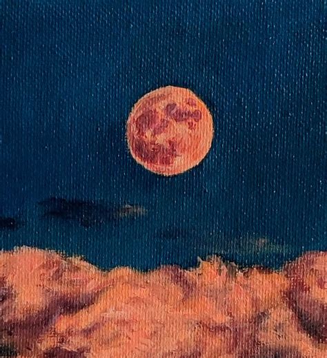 "Red Moon" Original Oil Painting - Megha Shankar