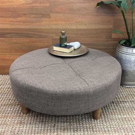 Large Round Coffee Table Ottoman | Ottoman coffee table, Ottoman table, Leather ottoman coffee table