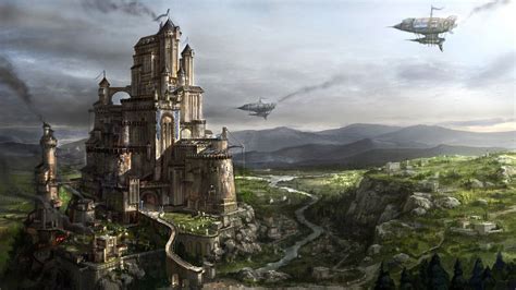 Castles Fantasy Art 1920x1080 HD Wallpaper | Fantasy landscape, Fantasy ...