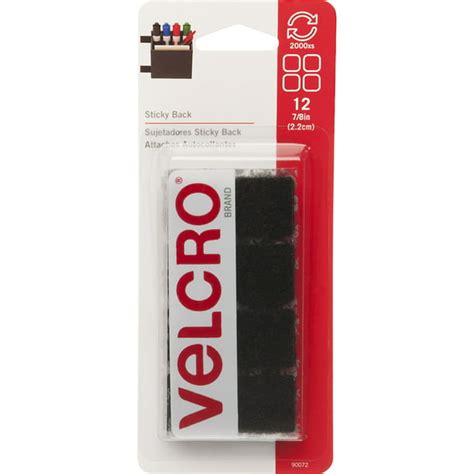 VELCRO(R) Brand STICKY BACK Squares 7/8" 12/Pkg-Black - Walmart.com ...