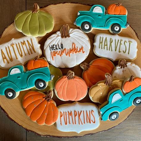 3 Piece Truck Cookie Cutter Set Tree Pumpkin and Heart Trucks | Etsy