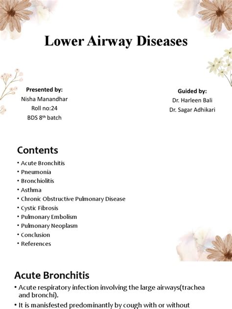 Lower Airway Diseases | PDF | Chronic Obstructive Pulmonary Disease | Pneumonia