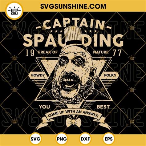 Captain Spaulding SVG DXF EPS PNG Designs Silhouette Vector Clipart