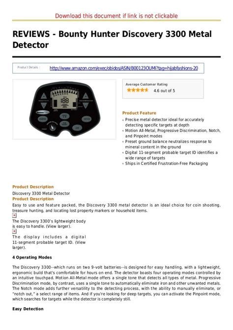 Bounty hunter discovery 3300 metal detector