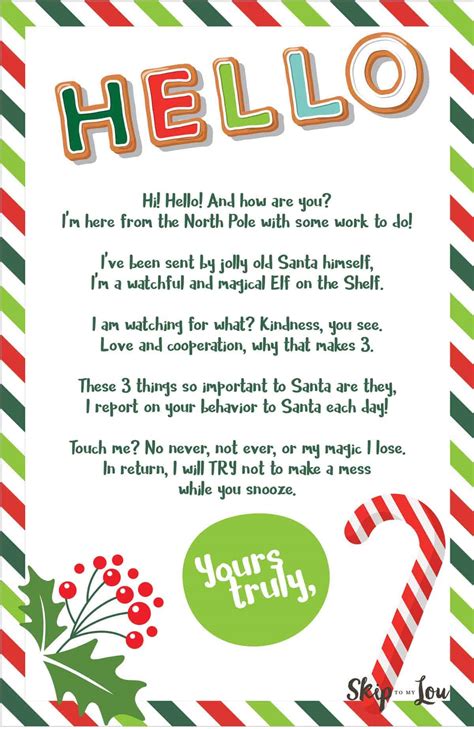 Free Printable Hello and Goodbye Elf Letters | Skip To My Lou