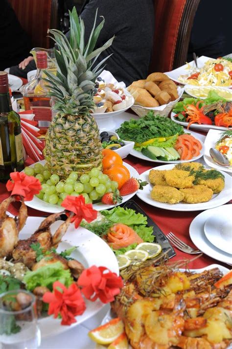 On A Table There Is A Lot Of Food. Stock Photo - Image: 25592094