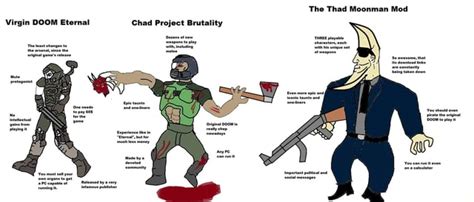 The Thad Moonman Mod Virgin DOOM Eternal Chad Project Brutality Dorens of new weapons to play ...