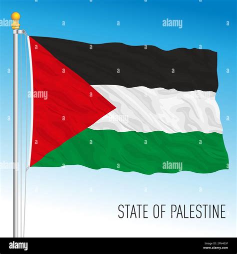 State of Palestine official national flag, middle east, vector ...