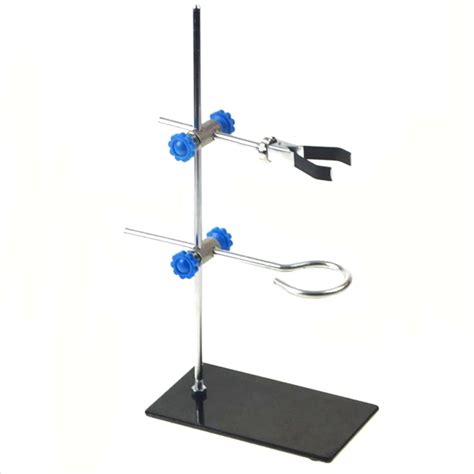 Portable 30cm retort stand iron stand with clamp clip laboratory ring stand educational ...