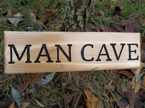 Man Cave Sign Hand Carved Sign Carved Wooden by Ajayswoodworking