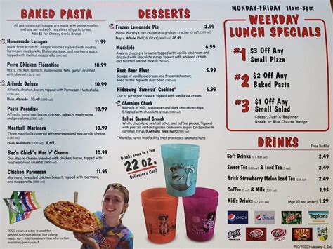 Menu at Hideaway Pizza pizzeria, North Little Rock