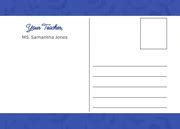 Blue Aesthetic Pattern Teacher Thank You Postcard - Venngage