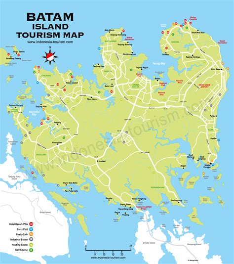 Batam Island Map - Peta Pulau Batam - Riau Indonesia