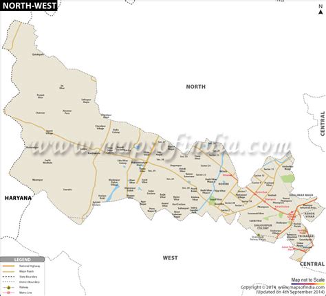 North West Delhi District Map