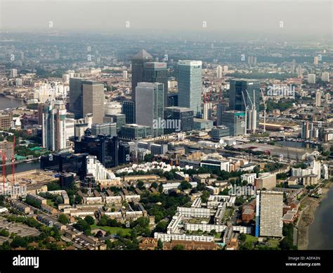 Aerial view of Canary Wharf, London Stock Photo - Alamy