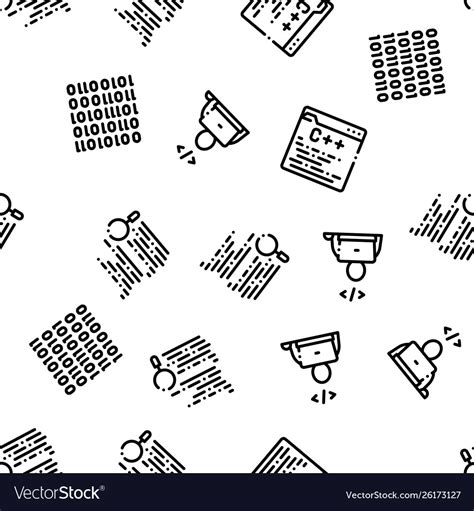 Coding system seamless pattern Royalty Free Vector Image