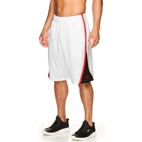 AND1 Men's Basketball Gym Fitness & Running Shorts w/Elastic Waistband & Pockets - Stark White ...