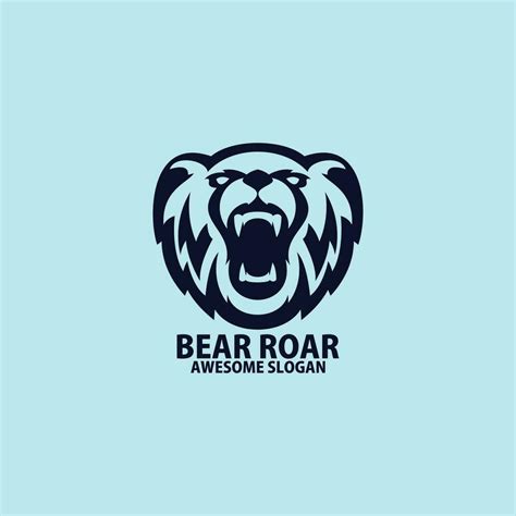 bear roaring logo design line color 25457027 Vector Art at Vecteezy