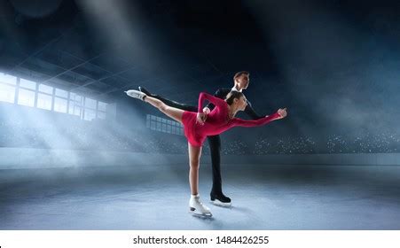 Figure Skating Couple Professional Ice Arena Stock Photo 1484426255 ...